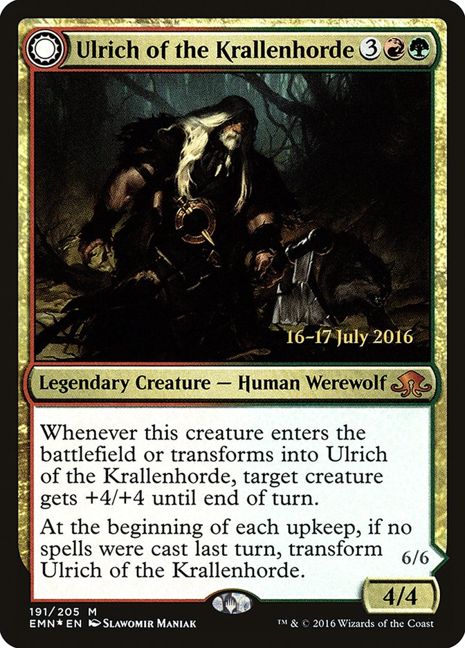 Ulrich of the Krallenhorde // Ulrich, Uncontested Alpha [Eldritch Moon Prerelease Promos] | Gear Gaming Bentonville