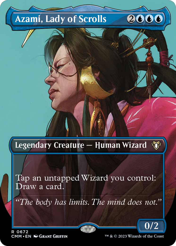 Azami, Lady of Scrolls (Borderless Profile) [Commander Masters] | Gear Gaming Bentonville