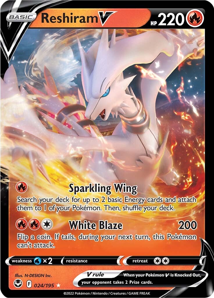 Reshiram V (024/195) [Sword & Shield: Silver Tempest] | Gear Gaming Bentonville