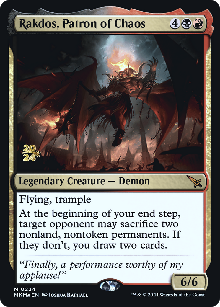 Rakdos, Patron of Chaos [Murders at Karlov Manor Prerelease Promos] | Gear Gaming Bentonville