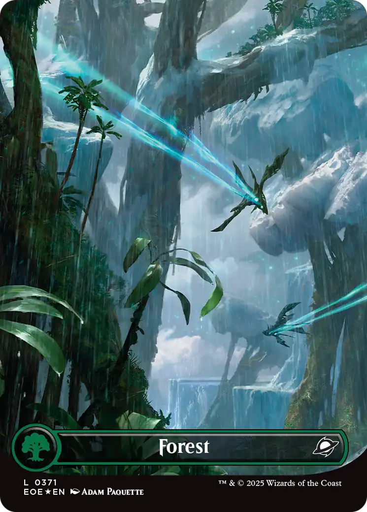 Forest (0371) (Borderless) (Galaxy Foil) [Edge of Eternities] | Gear Gaming Bentonville