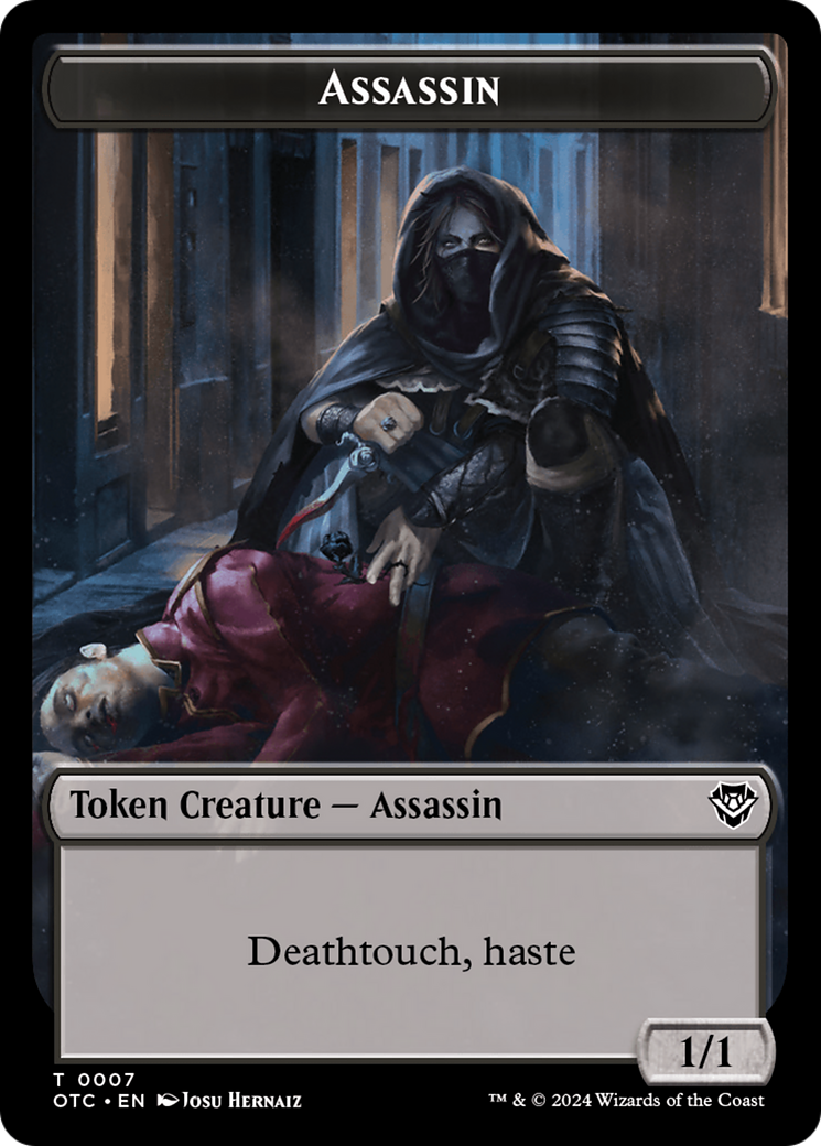 Assassin // Food Double-Sided Token [Outlaws of Thunder Junction Commander Tokens] | Gear Gaming Bentonville