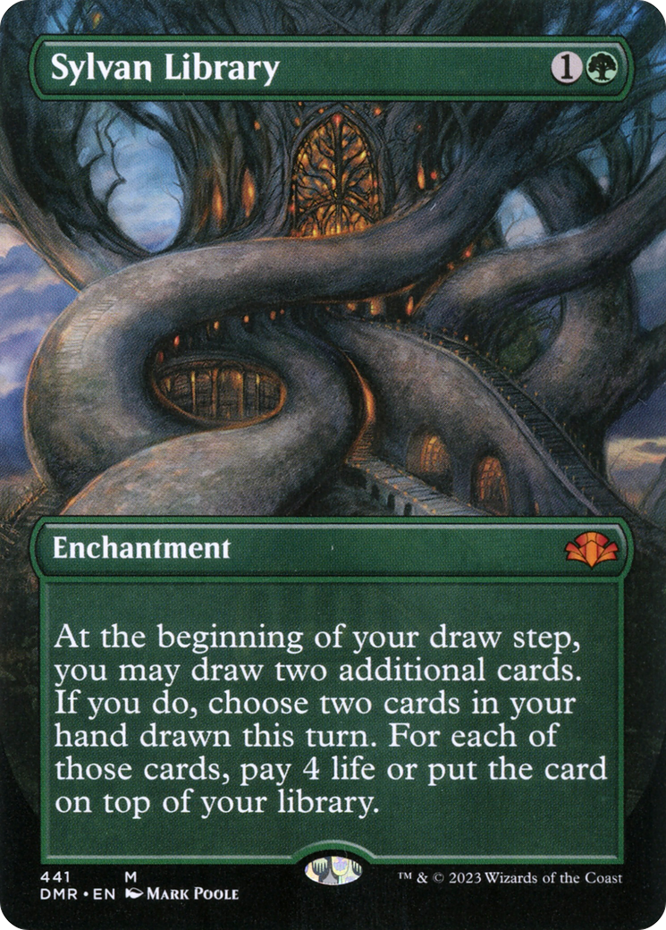 Sylvan Library (Borderless Alternate Art) [Dominaria Remastered] | Gear Gaming Bentonville