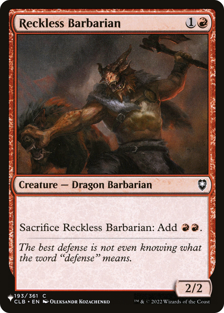 Reckless Barbarian [The List] | Gear Gaming Bentonville