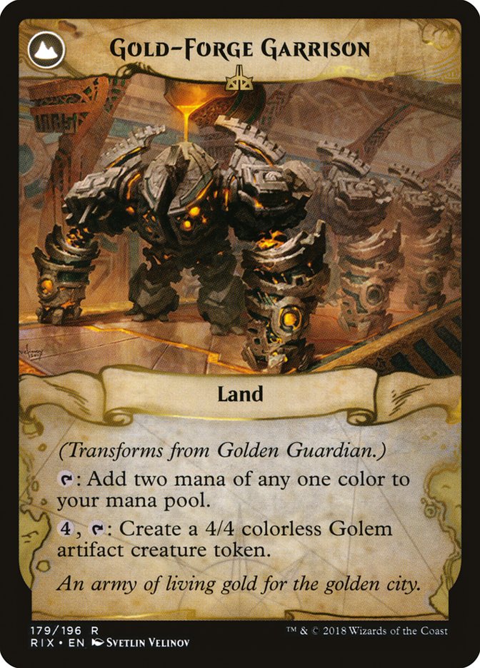 Golden Guardian // Gold-Forge Garrison [Rivals of Ixalan] | Gear Gaming Bentonville
