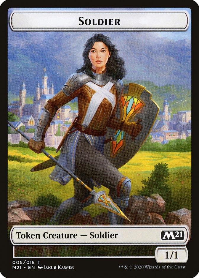 Demon // Soldier Double-Sided Token [Core Set 2021 Tokens] | Gear Gaming Bentonville