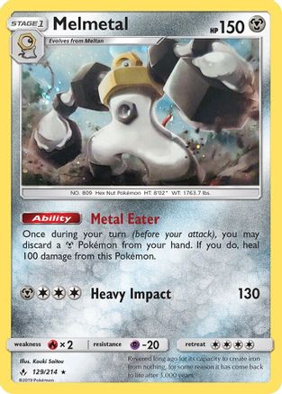 Melmetal (129/214) (Cosmos Holo) [Sun & Moon: Unbroken Bonds] | Gear Gaming Bentonville