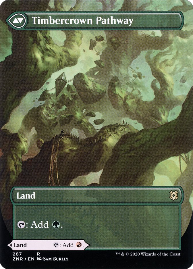 Cragcrown Pathway // Timbercrown Pathway (Borderless Alternate Art) [Zendikar Rising] | Gear Gaming Bentonville