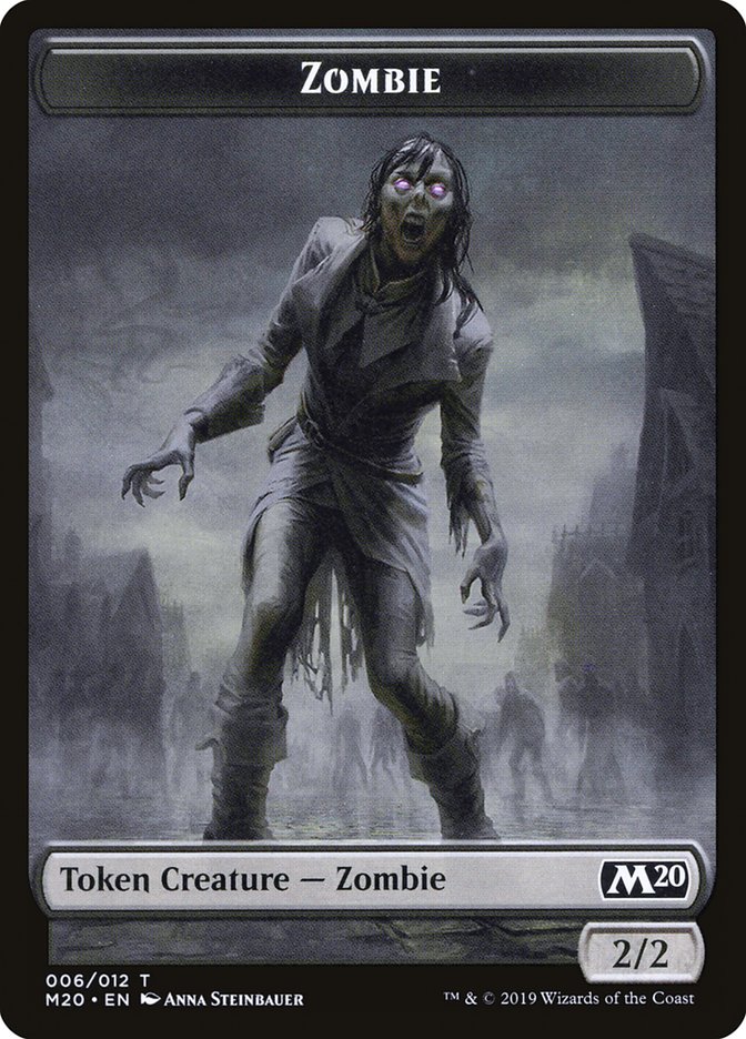 Zombie Token [Core Set 2020 Tokens] | Gear Gaming Bentonville