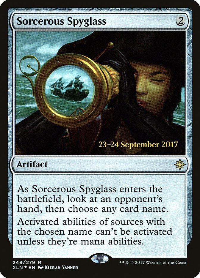 Sorcerous Spyglass [Ixalan Prerelease Promos] | Gear Gaming Bentonville