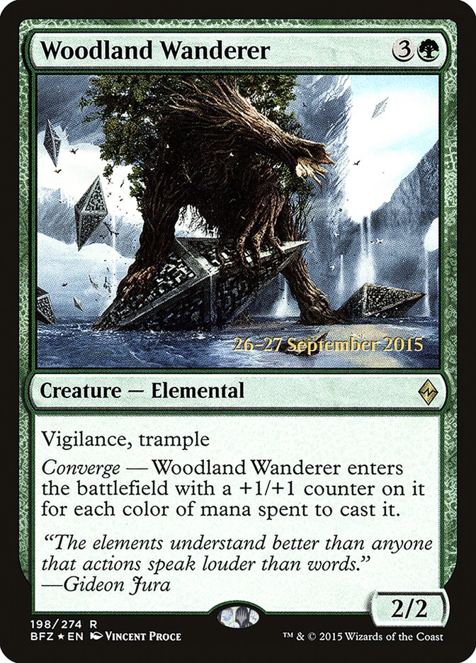 Woodland Wanderer [Battle for Zendikar Prerelease Promos] | Gear Gaming Bentonville