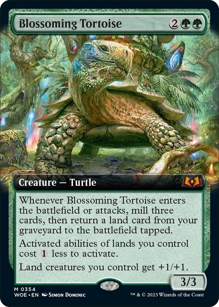 Blossoming Tortoise (Extended Art) [Wilds of Eldraine] | Gear Gaming Bentonville