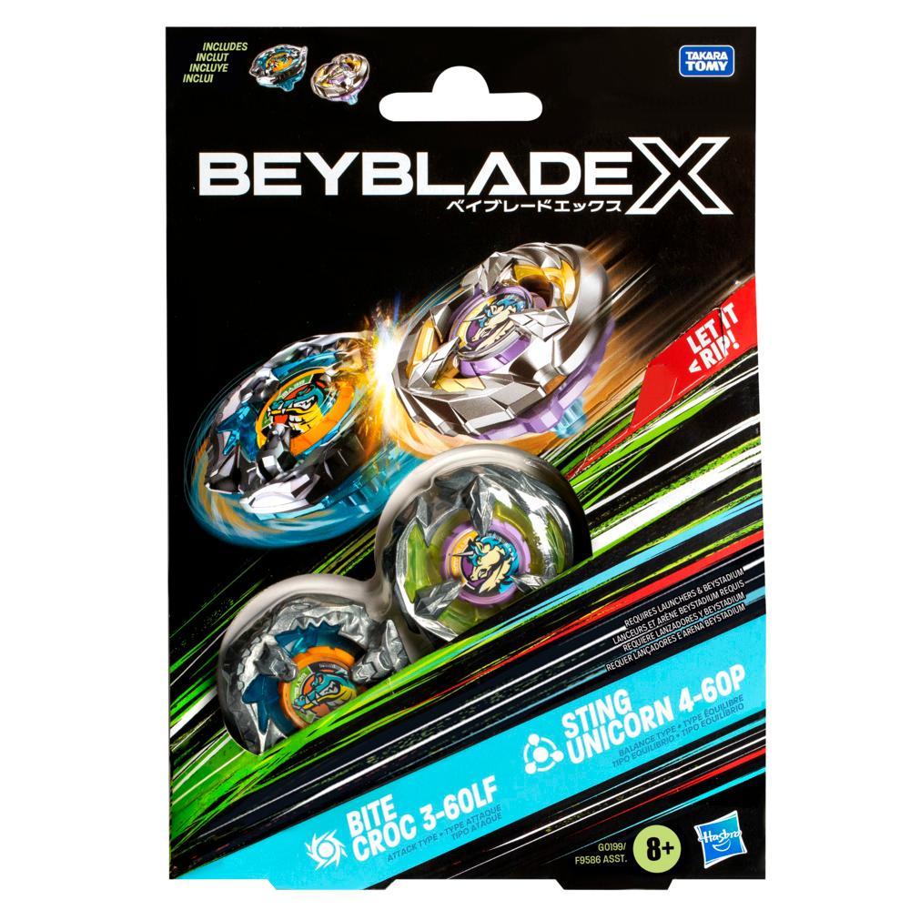 Beyblade X - Dual Pack: Bite Croc 3-60LF & Sting Unicorn 4-60P | Gear Gaming Bentonville
