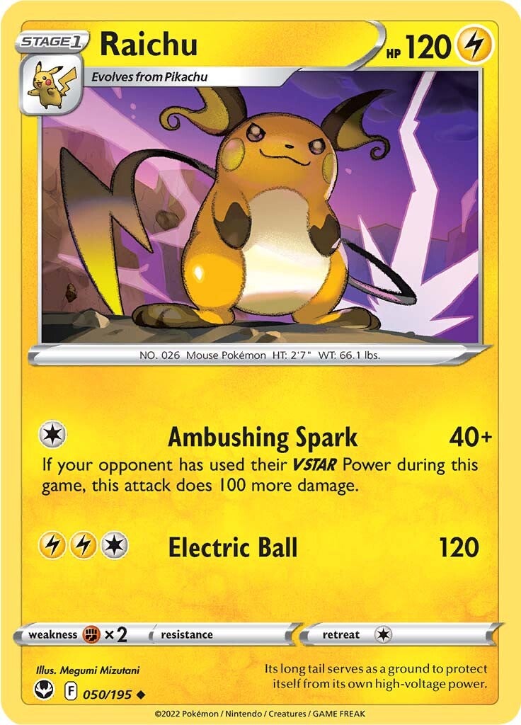 Raichu (050/195) [Sword & Shield: Silver Tempest] | Gear Gaming Bentonville