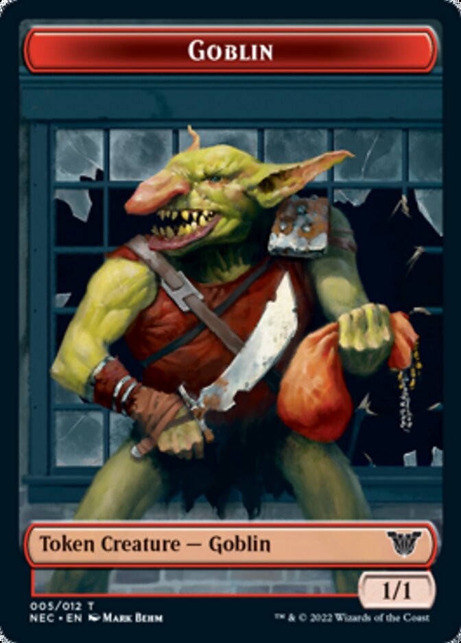 Smoke Blessing // Goblin Double-Sided Token [Kamigawa: Neon Dynasty Commander Tokens] | Gear Gaming Bentonville