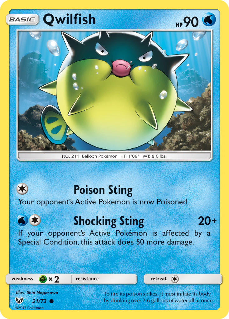 Qwilfish (21/73) [Sun & Moon: Shining Legends] | Gear Gaming Bentonville