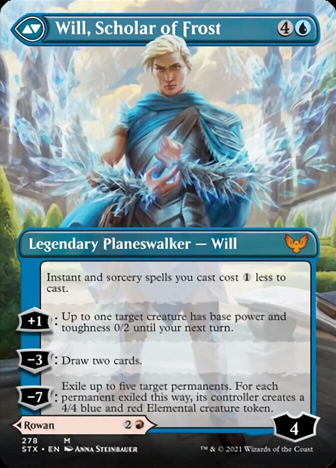 Rowan, Scholar of Sparks // Will, Scholar of Frost (Borderless) [Strixhaven: School of Mages] | Gear Gaming Bentonville