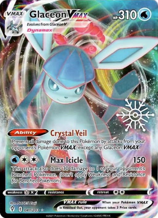 Glaceon VMAX (041/203) (Holiday Calendar) [Sword & Shield: Evolving Skies] | Gear Gaming Bentonville