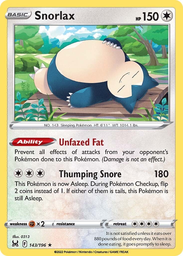 Snorlax (143/196) [Sword & Shield: Lost Origin] | Gear Gaming Bentonville