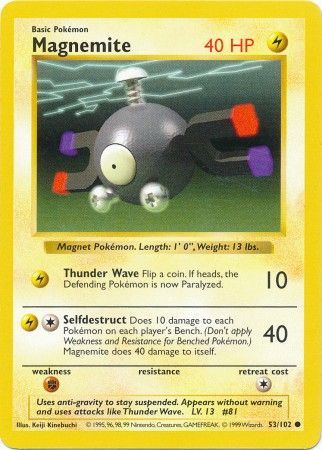 Magnemite (53/102) [Base Set Shadowless Unlimited] | Gear Gaming Bentonville