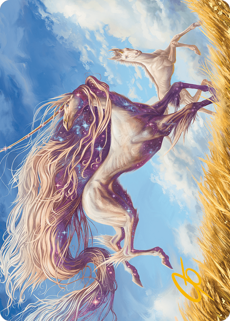 Nyxborn Unicorn Art Card (Gold-Stamped Signature) [Modern Horizons 3 Art Series] | Gear Gaming Bentonville