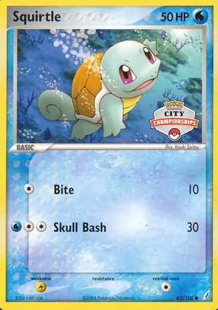 Squirtle (63/100) (City Championship Promo) [EX: Crystal Guardians] | Gear Gaming Bentonville