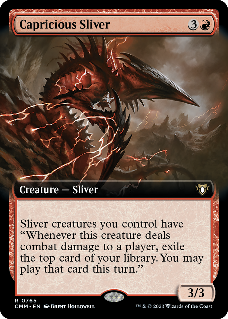 Capricious Sliver (Extended Art) [Commander Masters] | Gear Gaming Bentonville