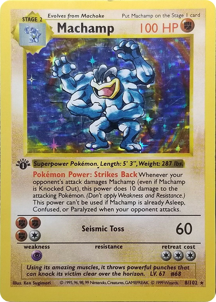 Machamp (8/102) (Shadowless) [Base Set 1st Edition] | Gear Gaming Bentonville