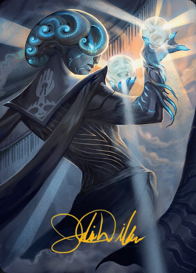 Queza, Augur of Agonies Art Card (Gold-Stamped Signature) [Streets of New Capenna Art Series] | Gear Gaming Bentonville