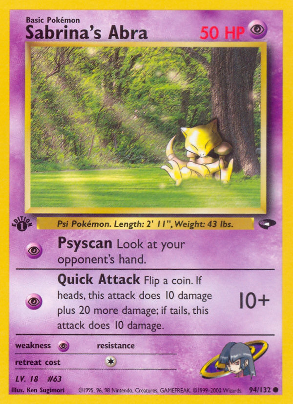 Sabrina's Abra (94/132) [Gym Challenge 1st Edition] | Gear Gaming Bentonville