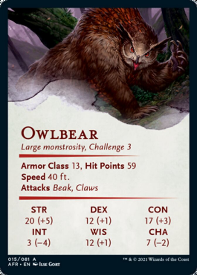 Owlbear Art Card [Dungeons & Dragons: Adventures in the Forgotten Realms Art Series] | Gear Gaming Bentonville