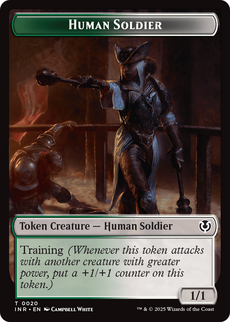 Human Soldier (0020) // Emblem - Tamiyo, Field Researcher Double-Sided Token [Innistrad Remastered Tokens] | Gear Gaming Bentonville