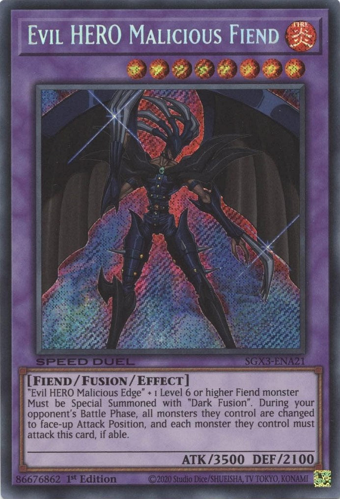 Evil HERO Malicious Fiend [SGX3-ENA21] Secret Rare | Gear Gaming Bentonville