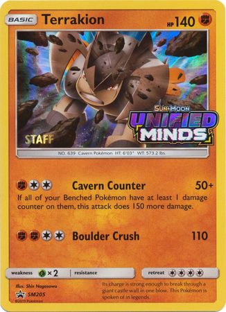Terrakion (SM205) (Staff Prerelease Promo) [Sun & Moon: Black Star Promos] | Gear Gaming Bentonville