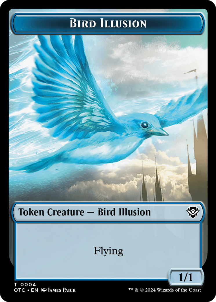 Dragon Elemental // Bird Illusion Double-Sided Token [Outlaws of Thunder Junction Commander Tokens] | Gear Gaming Bentonville