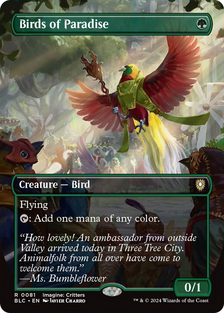 Birds of Paradise (Borderless) [Bloomburrow Commander] | Gear Gaming Bentonville