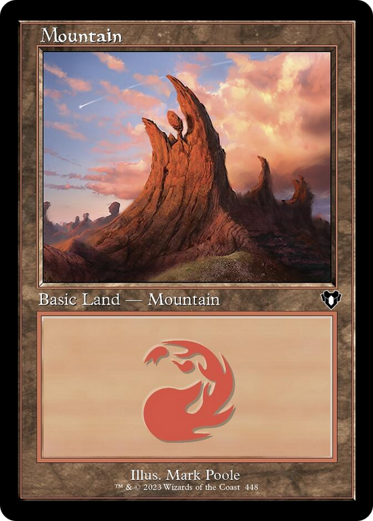 Mountain (448) (Retro) [Commander Masters] | Gear Gaming Bentonville