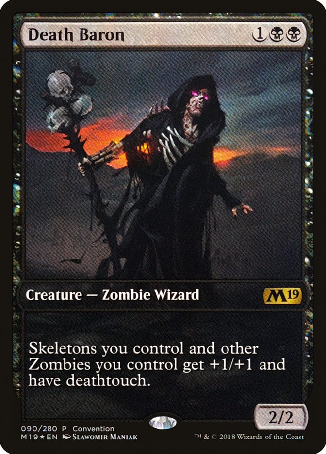 Death Baron (Convention) (Full Art) [Core Set 2019 Promos] | Gear Gaming Bentonville