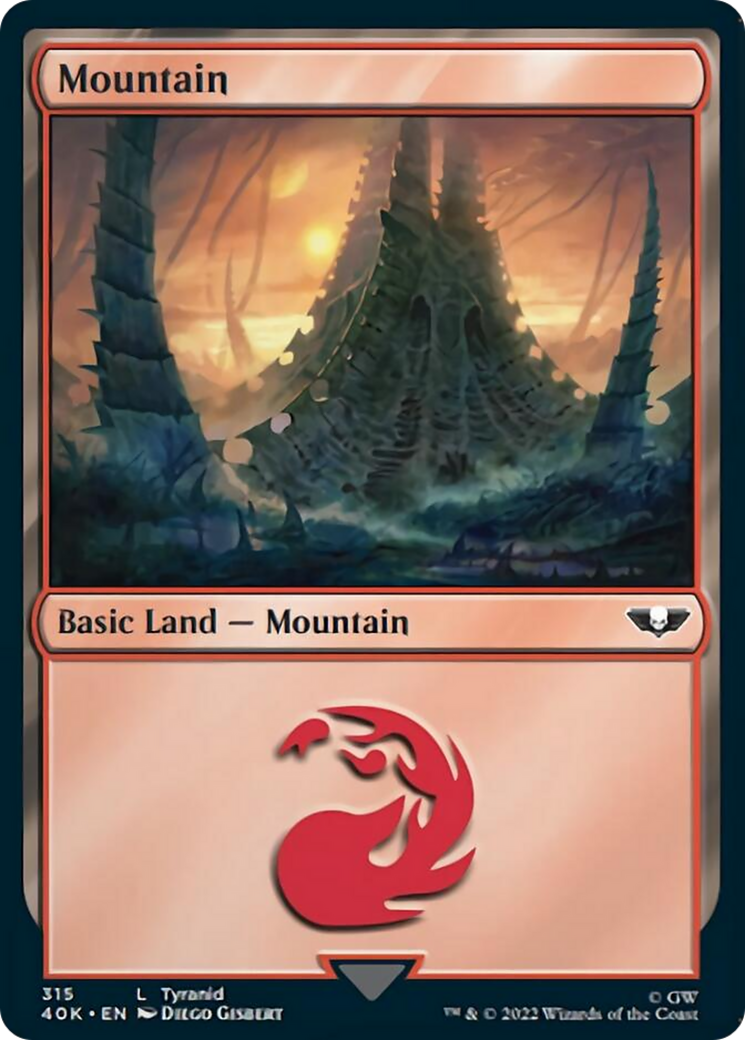 Mountain (315) (Surge Foil) [Warhammer 40,000] | Gear Gaming Bentonville