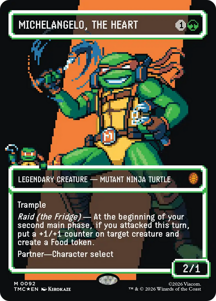 Michelangelo, the Heart (0093) (Borderless) (Surge Foil) [Teenage Mutant Ninja Turtles Commander] | Gear Gaming Bentonville