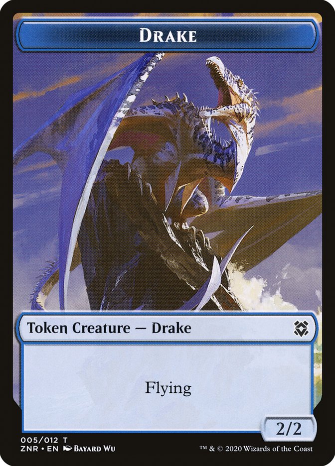 Construct // Drake Double-Sided Token [Zendikar Rising Tokens] | Gear Gaming Bentonville