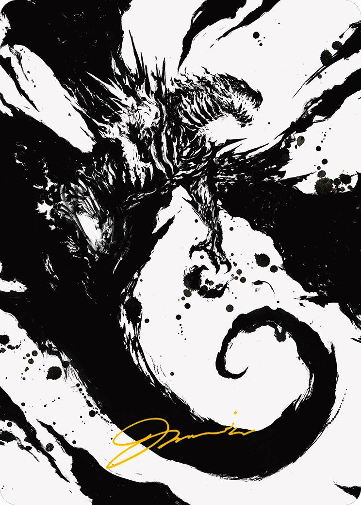 Capricious Hellraiser Art Card (Gold-Stamped Signature) [Phyrexia: All Will Be One Art Series] | Gear Gaming Bentonville