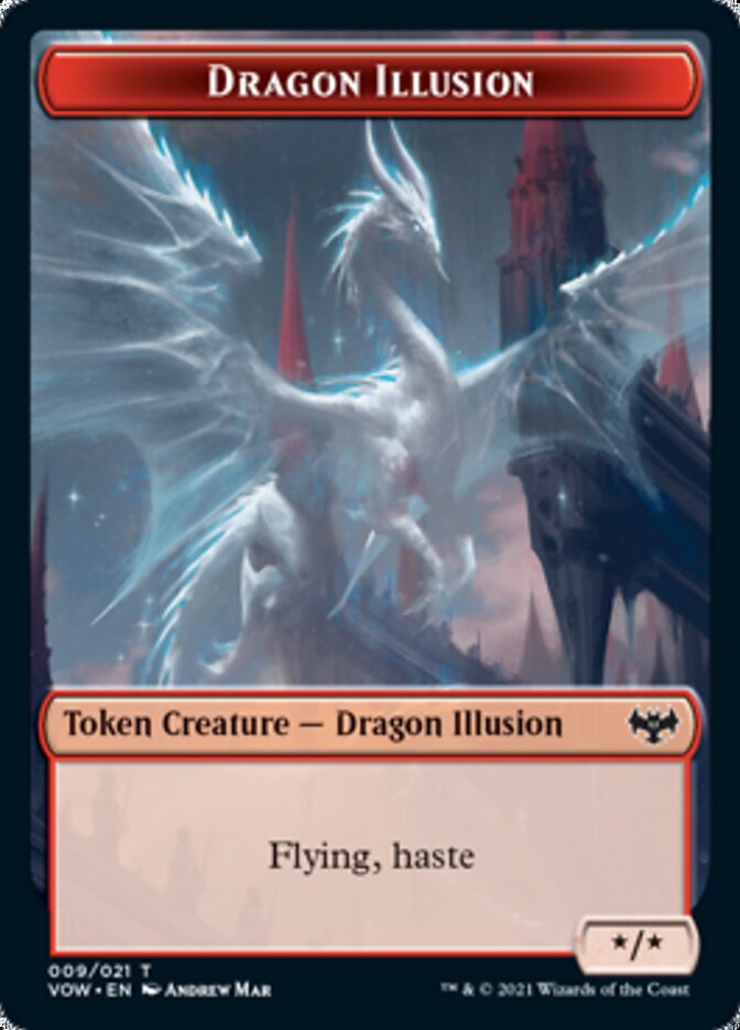 Blood // Dragon Illusion Double-Sided Token [Innistrad: Crimson Vow Tokens] | Gear Gaming Bentonville