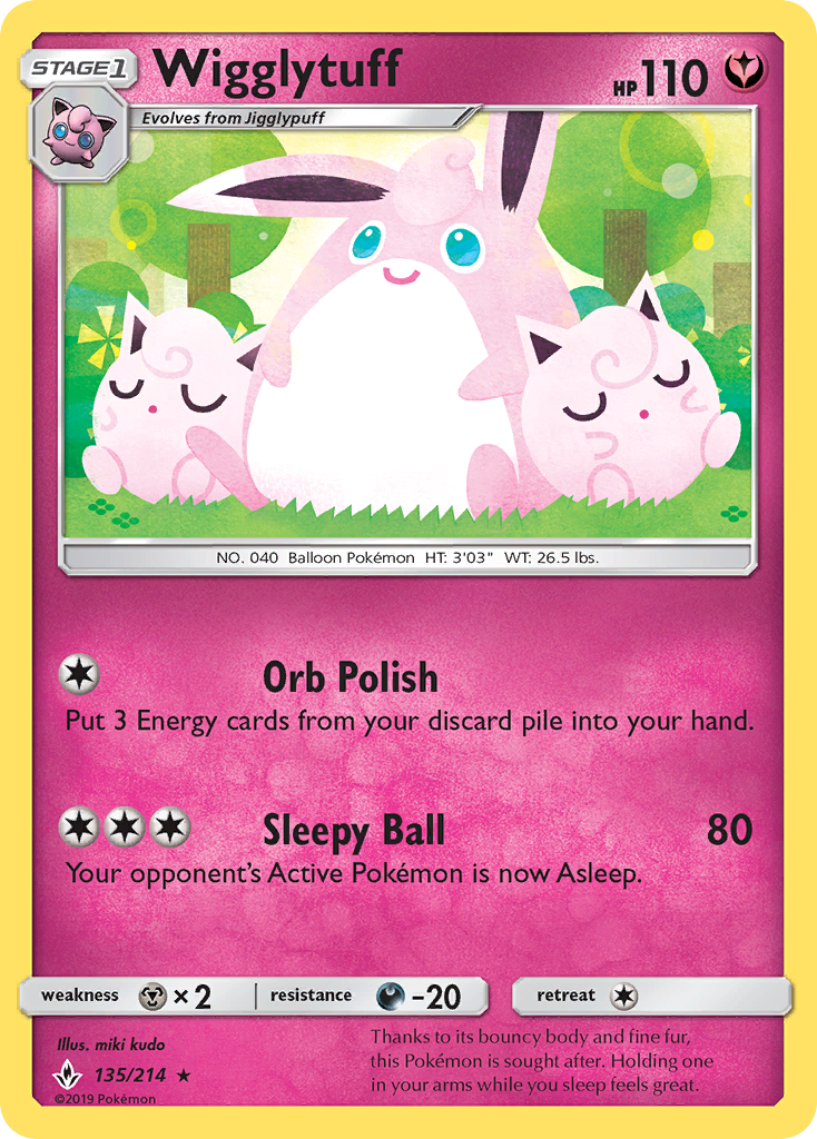 Wigglytuff (135/214) [Sun & Moon: Unbroken Bonds] | Gear Gaming Bentonville