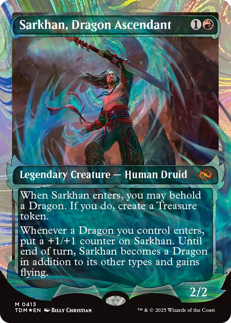 Sarkhan, Dragon Ascendant (0413) (Showcase) (Halo Foil) [Tarkir: Dragonstorm] | Gear Gaming Bentonville