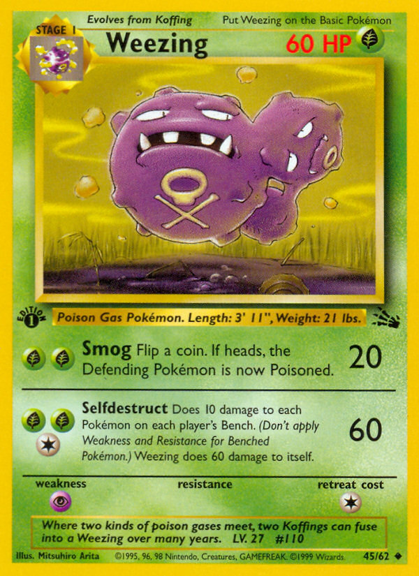 Weezing (45/62) [Fossil 1st Edition] | Gear Gaming Bentonville