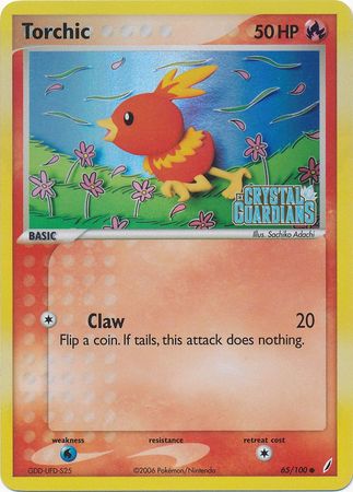 Torchic (65/100) (Stamped) [EX: Crystal Guardians] | Gear Gaming Bentonville