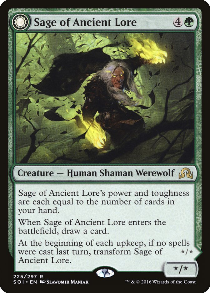 Sage of Ancient Lore // Werewolf of Ancient Hunger [Shadows over Innistrad] | Gear Gaming Bentonville