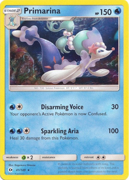Primarina (41/149) (Water Web Holo) [Sun & Moon: Base Set] | Gear Gaming Bentonville