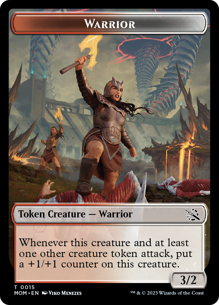 Warrior // Phyrexian Saproling Double-Sided Token [March of the Machine Tokens] | Gear Gaming Bentonville